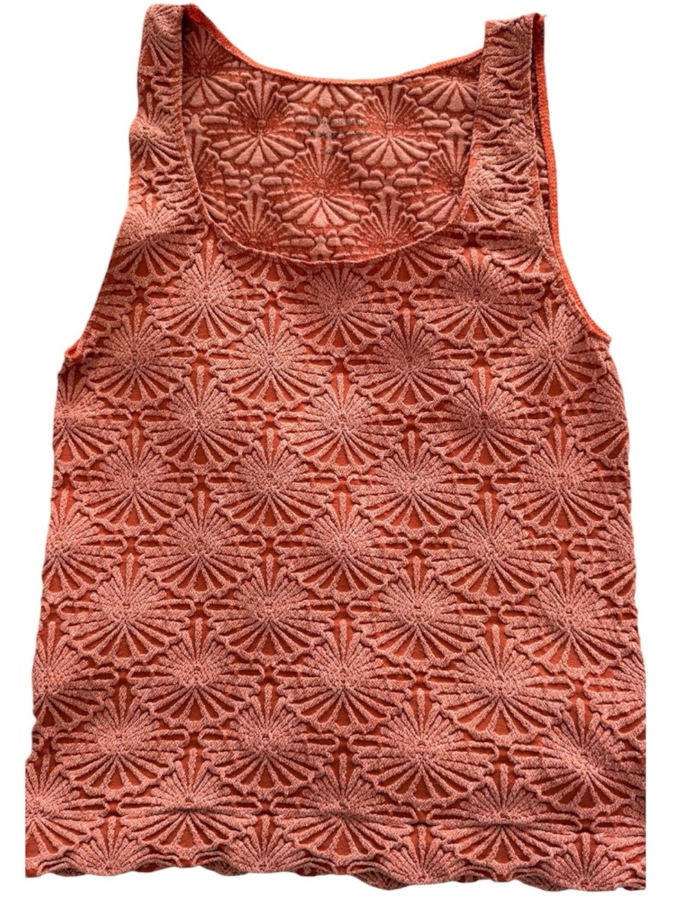 NWOT Textured Coral Crochet Tank Top